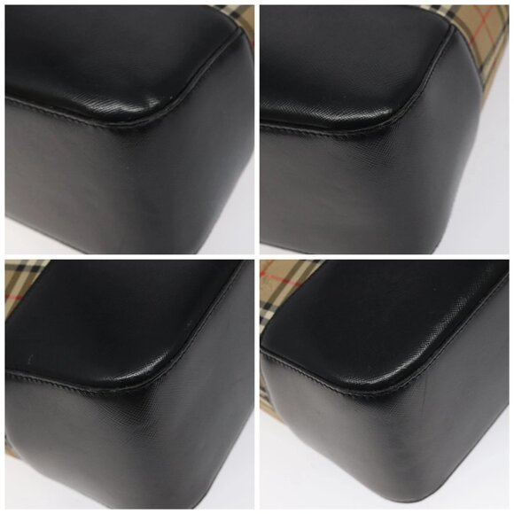 BURBERRY Nova Check Shoulder Bag Canvas Beige Gold - Picture 16 of 16